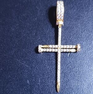 GLD Iced Nail Cross Pendant